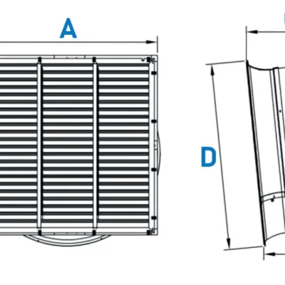 TOPCOOL製排気ファンの代表寸法図