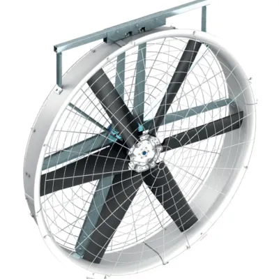 牛舎に利用する大型換気扇（パネルファン・直動型）
